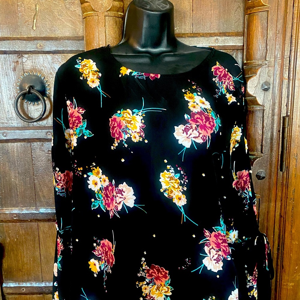 NWT - Lily Black - XL - black long sleeved blouse.Purchased from Macy’s.